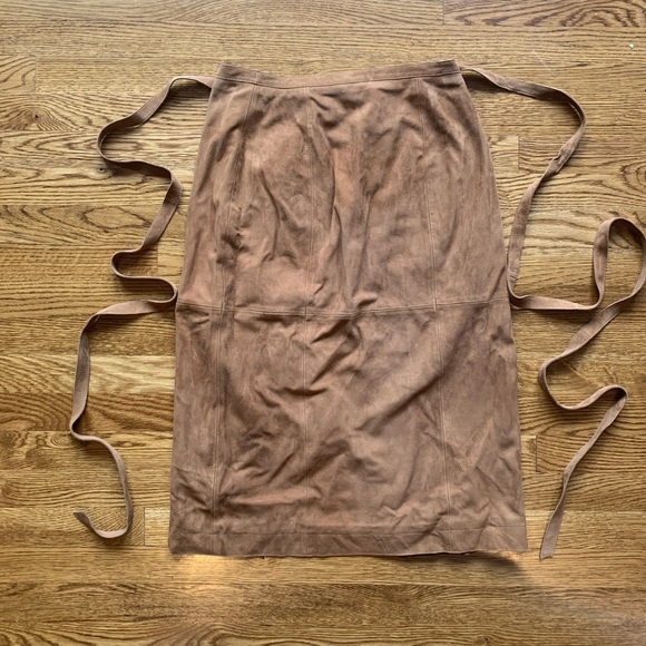 Free People Suede Wrap Midi Skirt EUC - Picture 5 of 8